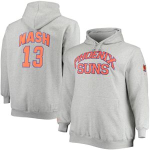 Men's Mitchell & Ness Steve Nash Heathered Gray Phoenix Suns Big & Tall Name & Number Pullover Hoodie - Male - Heather Gray