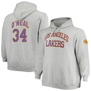 Men's Mitchell & Ness Shaquille O'Neal Heathered Gray Los Angeles Lakers Big & Tall Name & Number Pullover Hoodie - Male - Heather Gray