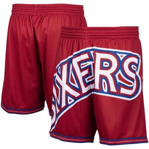 Men's Mitchell & Ness Red Philadelphia 76ers Hardwood Classics Big Face 2.0 Shorts - Male - Red