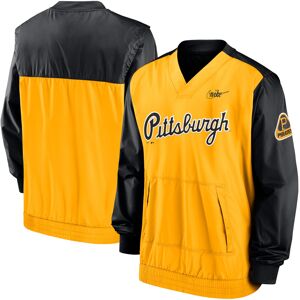 Men's Nike Black/Gold Pittsburgh Pirates Cooperstown Collection V-Neck Pullover Windbreaker - Male - Black