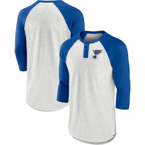 Men's Fanatics Branded Ash/Blue St. Louis Blues True Classics Better Believe Raglan Henley 3/4-Sleeve T-Shirt - Male - Ash