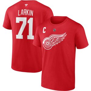 Men's Fanatics Branded Dylan Larkin Red Detroit Red Wings Authentic Stack Captain Name & Number T-Shirt - Male - Red