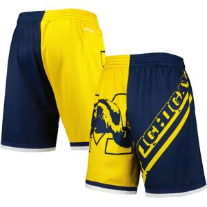 Men's Mitchell & Ness Maize/Navy Michigan Wolverines Big Face 5.0 Fashion Shorts - Male - Maize