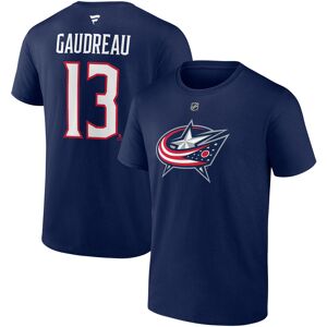 Men's Fanatics Branded Johnny Gaudreau Navy Columbus Blue Jackets Authentic Stack Name & Number T-Shirt - Male - Navy