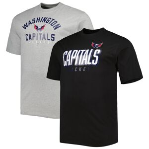 Men's Black/Heather Gray Washington Capitals Big & Tall Two-Pack T-Shirt Set - Male - Black