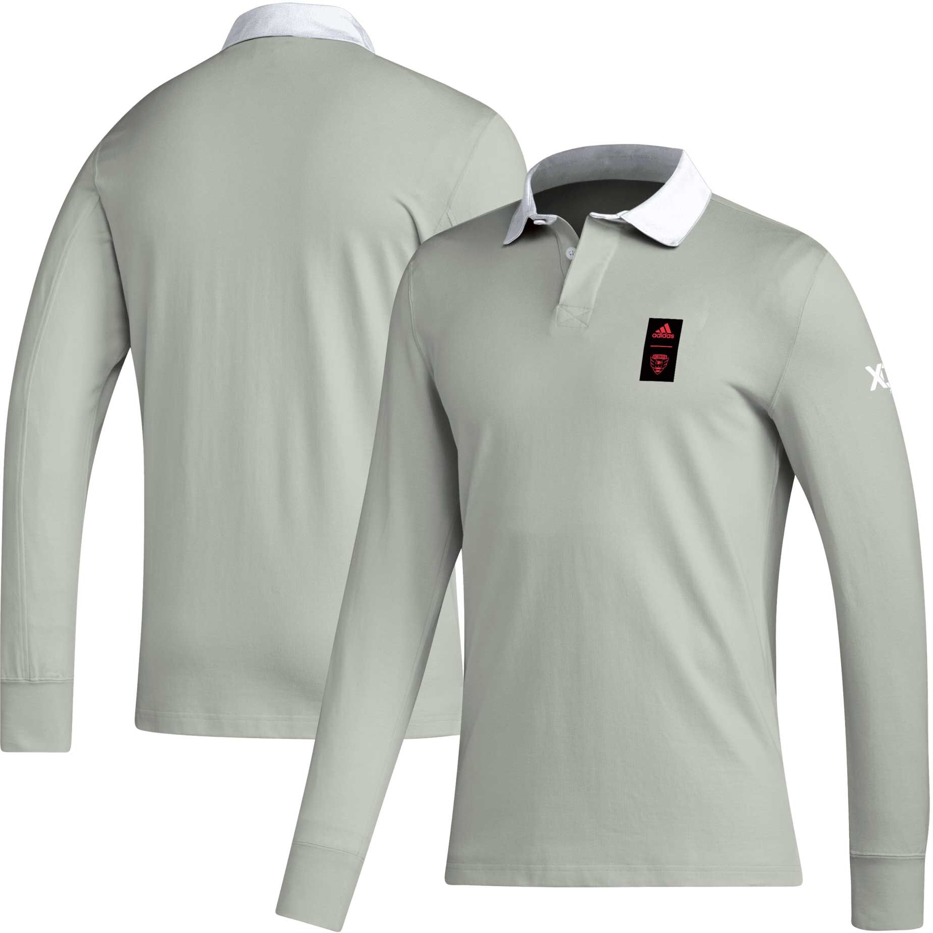 Men's adidas 2023 Player Gray D.C. United Travel Long Sleeve Polo - Male - Gray