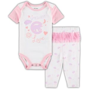 Newborn & Infant White/Pink Chicago Cubs Spreading Love Bodysuit & Tutu with Leggings Set - Female - White