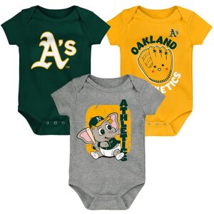 Newborn & Infant Green/Gold/Gray Oakland Athletics Change Up 3-Pack Bodysuit Set - Male - Green