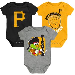 Newborn & Infant Black/Gold/Gray Pittsburgh Pirates Change Up 3-Pack Bodysuit Set - Male - Black