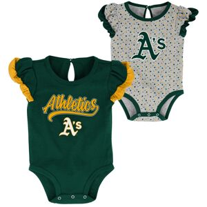 Girls Newborn Green/Heathered Gray Oakland Athletics Scream & Shout Two-Pack Bodysuit Set - Female - Green