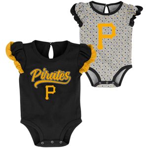 Girls Newborn Black/Heathered Gray Pittsburgh Pirates Scream & Shout Two-Pack Bodysuit Set - Female - Black