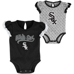 Girls Newborn Black/Heathered Gray Chicago White Sox Scream & Shout Two-Pack Bodysuit Set - Female - Black