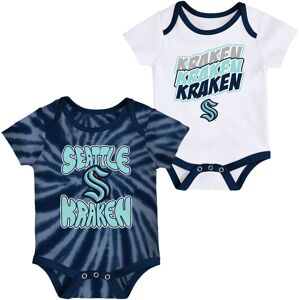 Newborn & Infant Deep Sea Blue/White Seattle Kraken Monterey Tie-Dye Two-Pack Bodysuit Set - Male - Blue