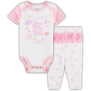 Newborn & Infant White/Pink St. Louis Cardinals Spreading Love Bodysuit & Tutu with Leggings Set - Female - White