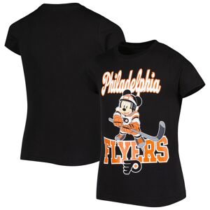 Girls Youth Black Philadelphia Flyers Mickey Mouse Go Team Go T-Shirt - Female - Black