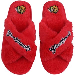 Women's FOCO Chicago Blackhawks Script Cross Slide Slippers - Female - Red