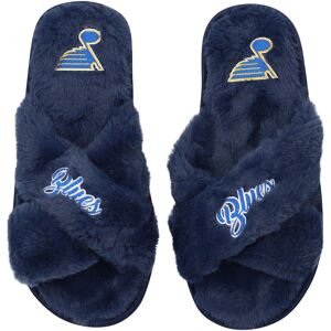 Women's FOCO St. Louis Blues Script Cross Slide Slippers - Female - Navy