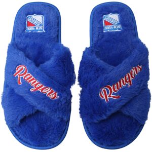 Women's FOCO New York Rangers Script Cross Slide Slippers - Female - Blue