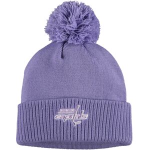 Men's adidas Purple Washington Capitals 2021 Hockey Fights Cancer Cuffed Knit Hat with Pom - Male - Purple