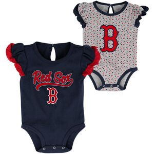 Girls Newborn Navy/Heathered Gray Boston Red Sox Scream & Shout Two-Pack Bodysuit Set - Female - Navy