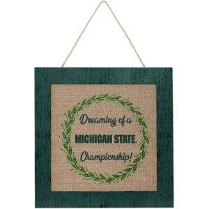 FOCO Michigan State Spartans 12'' Double-Sided Burlap Sign - Unisex - Green