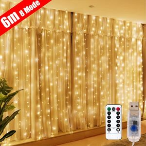 Temu 3/4/6m Usb Led Curtain String Lights, Holiday Wedding Fairy Light, Garland Lights For Bedroom Outdoor Home, Remote Control, Christmas Thanksgiving Halloween Decorations Multicolor 236.22Ã—118.11in-600LEDS