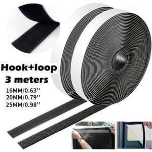 Temu 1pc Super Strong Self Adhesive Hook And Loop Tape Fastener - Perfect For Home Diy Projects, For Hotel/restaurant/office/commercial  Width 20mm Length 3Meters*5