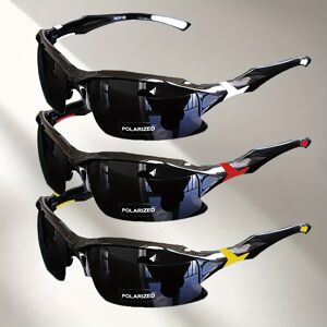 Temu Men's Photochromic Sports Sunglasses - For Baseball, Fishing, Golf, And More! Black+Yellow