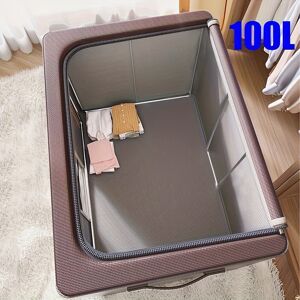 Temu 1pc Large Capacity Clothes Storage Box, Dustproof Clothing Quilt Organizer, Foldable Container For Dorm, Home Soot Windowless