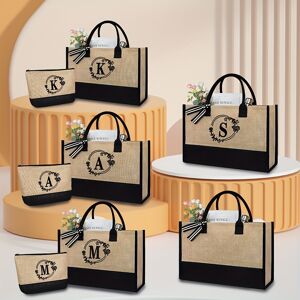 Temu Simple Letter Embroidered Satchel Bag, Large Capacity Handbag, Portable All-match Bag For Work X 43*17*30cm/17*6.8*11.8in