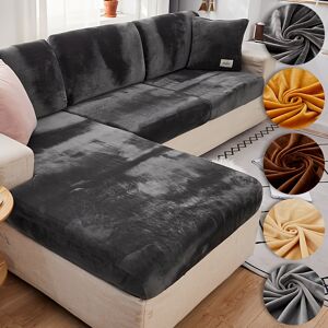 Temu 1pc Velvet Sofa Slipcover, Non-slip Sofa Cover, Winter Warmth Elastic Couch Cover 4 Seasons Universal Furniture Protector For Bedroom Office Living Room Home Decor Gray XL (four Seats)