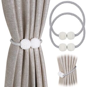 Temu 2pcs Magnetic Curtain Tiebacks, Window Tieback Holder Decorative Rope Fixer Classic Tie Design For Home Office Window Drapes, Length 42cm Grey*3+Golden*3