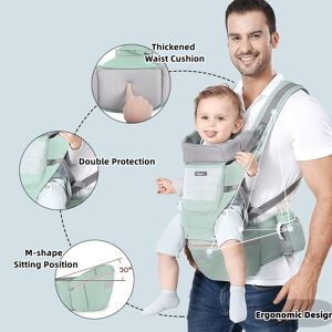 Temu Pure Cotton All Position Convertible Baby Carrier For 0-36 Months Baby Grey