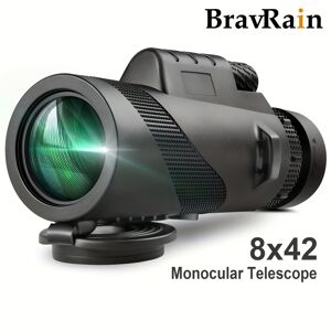 Temu 8x42 Monocular Telescope For Adults - High-powered Hd Handheld Monoculars Low Light Night Vision Lightweight Compact Telescope Clear View For Wildlife Bird Watching Hiking Hunting Camping Travel Black