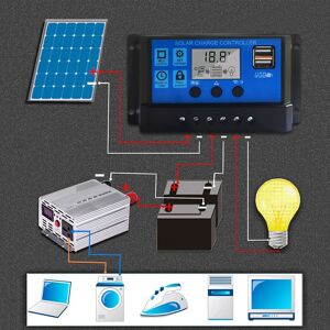 Temu 1pc 100a Solar Charge Controller Solar Panel Controller 12v/24v Adjustable Lcd Display Solar Panel Battery Regulator With Usb Port 10a 20a 30a 40a 50a 60a 70a 80a 90a Solar Panel Controller