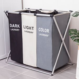 Temu 1pc 35l Foldable Laundry Hamper With Aluminum Frame - Portable Waterproof Dirty Clothes Storage Laundry Basket For Bathroom, Bedroom, And Home - 24'' Ã— 14'' Ã— 23'' Black And White (two Frames)