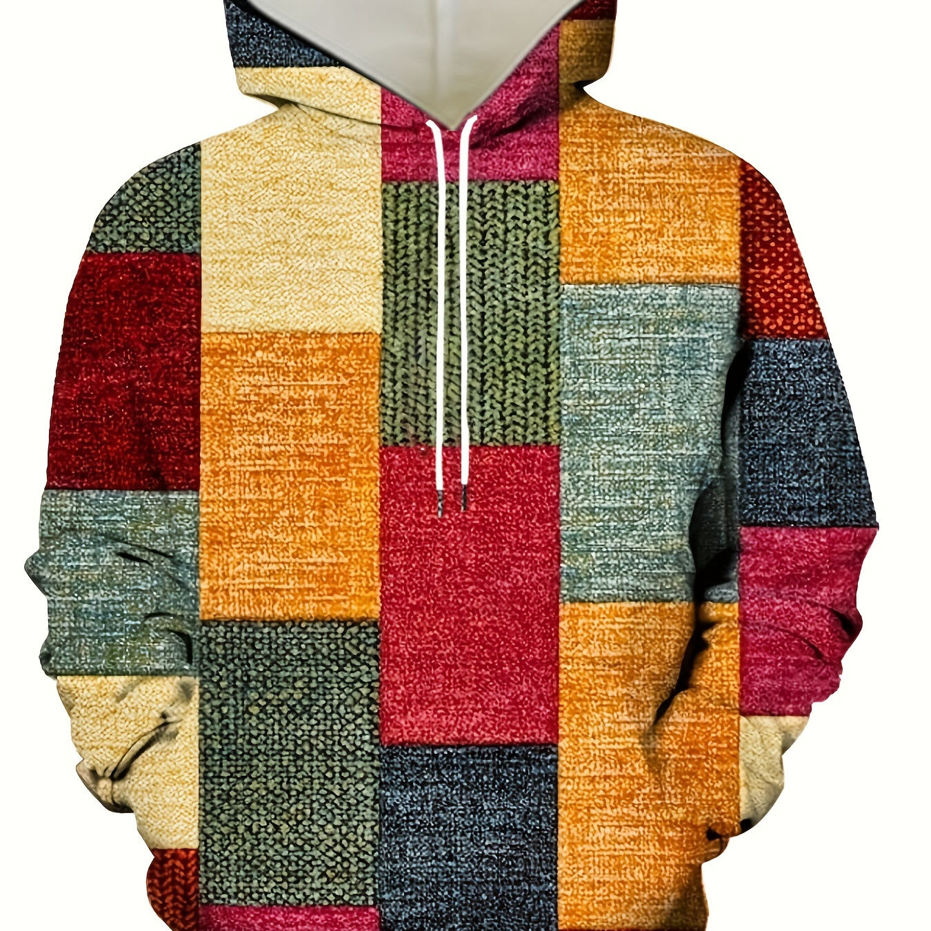 Temu Men's Spring & Autumn Sweatshirt Hoodies For Sports/outdoor, Men's Clothing, Plus Size Peacock Blue 3XL(50)