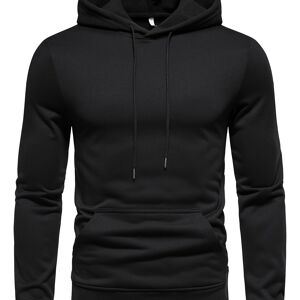 Temu Men's Long Sleeve Solid Hoodies Street Casual Sports And Fashionable With Kangaroo Pocket Sweatshirt, Suitable For Outdoor Sports, For Autumn And Winter, Fashionable And Versatile Pink S(36)