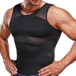 Temu Scarboro Men's Shirt For Body Shaper Slimming Vest Tight Tummy Underwear Tank Top Black+black S