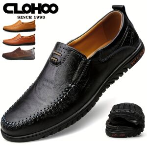 Temu Men's Fashion Handmade Comfortable Casual Loafers With Soft Sole Black 10