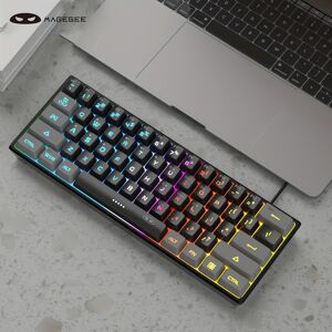 Temu Magegee Ts91 Mini 60% Gaming/office Keyboard, Waterproof Keycap Type Wired Rgb Backlit Compact Computer Keyboard For Windows//laptop White