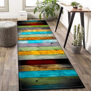 Temu 1pc, Colorful Wooden Pattern Area Rugs, Non-slip Vintage Anti-fatigue Floor Mat, Runner Rug, Entrance Welcome Door Mat, Living Room Bedroom Game Room Laundry Dormitory Carpet Room Decor  60x180cm(23.6x71in)