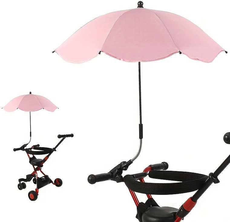 Temu Keep You Cool And Protected With This Adjustable Summer Stroller Umbrella! Parasol Pink