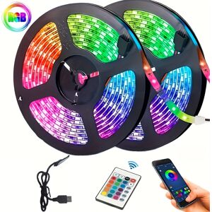 Temu Create A Magical Ambience With 5050 Rgb Led Strip Lights - Music Sync Color Changing, Remote Control, Perfect For Home, Garden, Party, And More!  44Key/787.4inch/20m