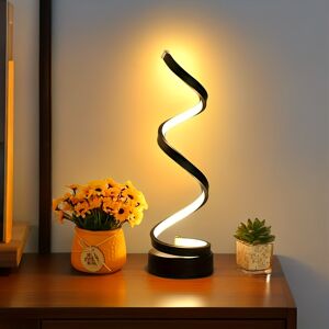 Temu 1pc Spiral Table Lamp, For Bedroom Office Nightstand Bookshelf Living Room Home Decor Black Romantic