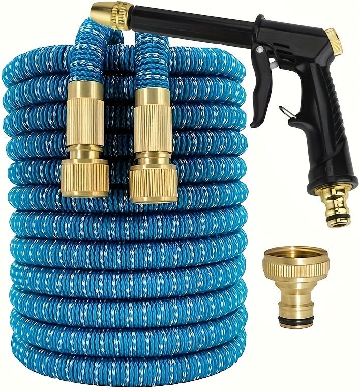 Temu 1 Roll, New Retractable Water Hose Car Wash Flowers Magic Hose Magic Water Hose Home Car Wash Garden Hose 3 Times Retractable Spray 17ftã€�25ftã€�50ftã€�75ftã€�100ftã€�125ft  75FT