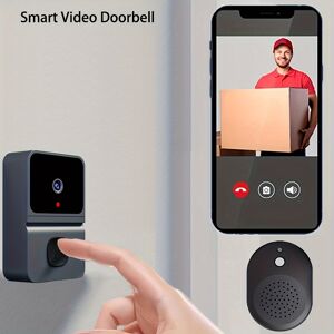 Temu 1pcs Smart Visual Doorbell, Wireless Wifi Household Low Power Consumption Long Standby, App Remote Intercom, Free Rolling Cloud Storage (build In Battery) Black