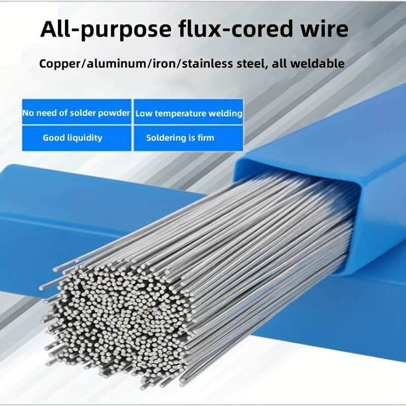 Temu 10/20/50pcs Low Temperature Universal Welding Wire, No Need Power, Flux Cored Welding Wire, Household Welding Copper, Iron, Aluminum And Stainless Steel Repair Tools, Refrigerator Repair Welding Wire  Thickness 2.0MM, Length 50CM