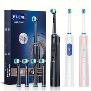 Temu Electric Toothbrush, Adult Rechargeable Fully Automatic Intelligent Toothbrush For Student/men/women/couple, Deep Cleaning Teeth Cleaner White 8 Brush Heads