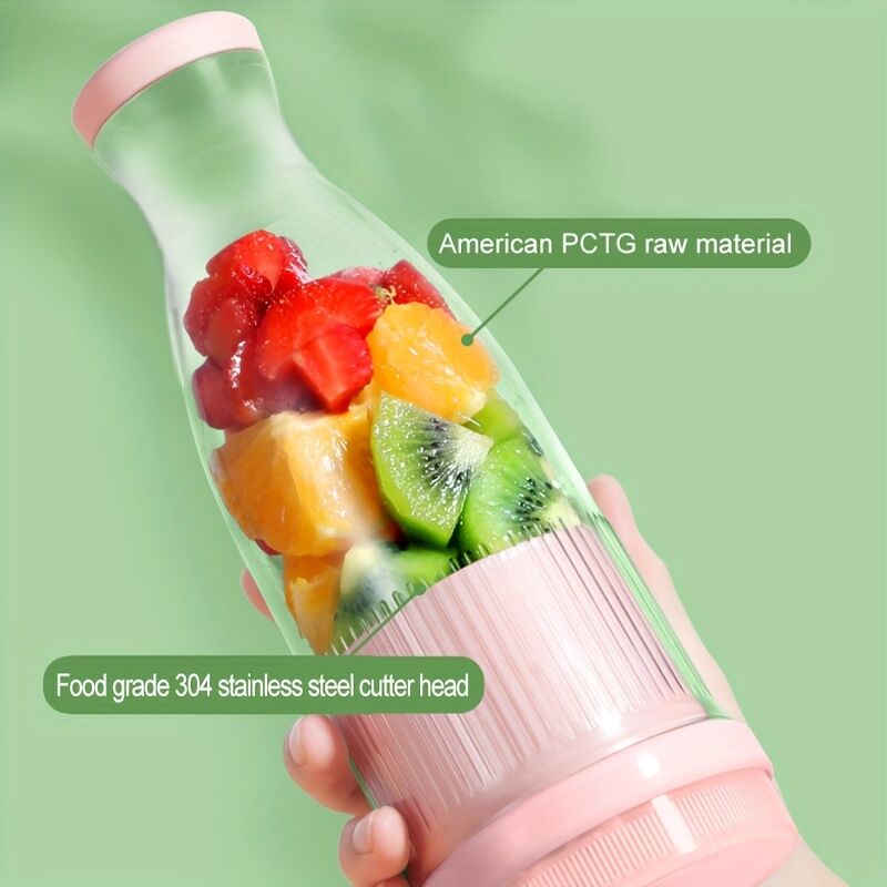 Temu Usb Charging Fruit Shaker Home Juice Juice Machine Multifunctional Mini Portable Juicer Green